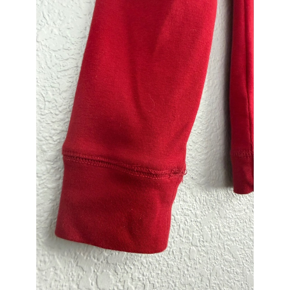 Lauren Ralph Lauren Red Long Sleeve Top Suede Elbow Patch Shoulder Zip Small - Picture 6 of 7